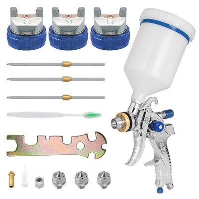 Tpaitlss Professional HVLP purškimo pistoletas 1,4 mm 1,7 mm 2,0 mm purkštukas Gravity Airbrush „pasidaryk pats“ purškimo rinkinys, skirtas automobilių dažymui