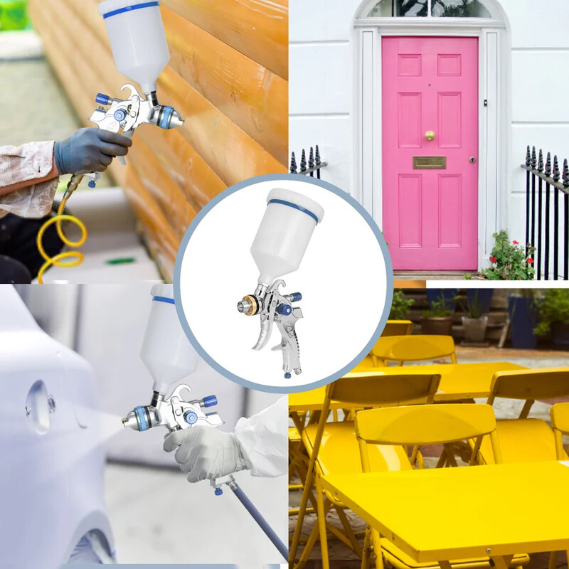 Tpaitlss Professional HVLP purškimo pistoletas 1,4 mm 1,7 mm 2,0 mm purkštukas Gravity Airbrush „pasidaryk pats“ purškimo rinkinys, skirtas automobilių dažymui