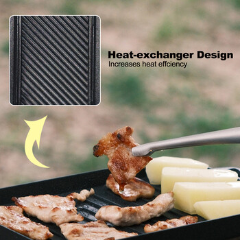 FireMaple Mini Grill Plate Set Thickened Heat-resistant Rectangle Barbecue Versatial Outdoor Camping Grill Tigan