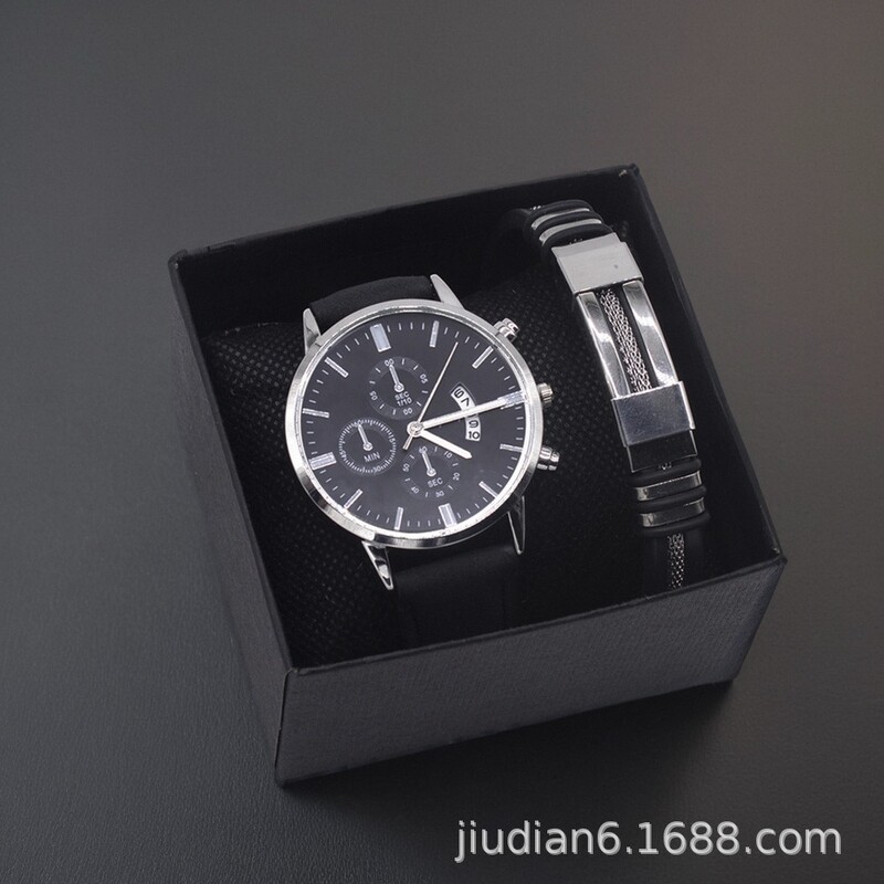 Vyriškas rankinis laikrodis užsienio prekyba vyriškas apyrankių laikrodžių rinkinys verslo mados kvarcinis kalendorius vyriškas laikrodis