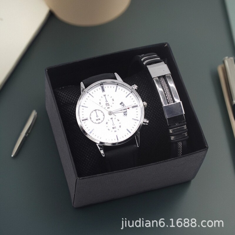 Vyriškas rankinis laikrodis užsienio prekyba vyriškas apyrankių laikrodžių rinkinys verslo mados kvarcinis kalendorius vyriškas laikrodis