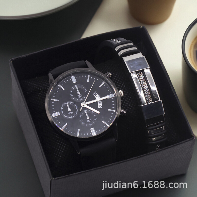 Vyriškas rankinis laikrodis užsienio prekyba vyriškas apyrankių laikrodžių rinkinys verslo mados kvarcinis kalendorius vyriškas laikrodis