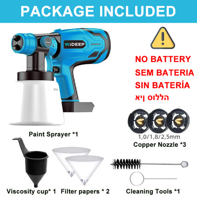 1500 W elektriline juhtmeta pihustuspüstol HVLP värvipihusti Dewalt 20 V patarei mööbli pinnakattega õhuhari Makita 18 V aku jaoks