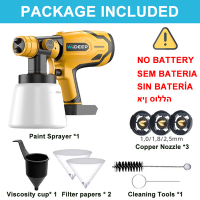 1500 W elektriline juhtmeta pihustuspüstol HVLP värvipihusti Dewalt 20 V patarei mööbli pinnakattega õhuhari Makita 18 V aku jaoks