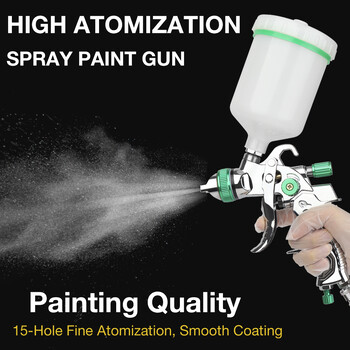 HVLP Professional Spray Gun 1,4mm 1,7mm 2,0mm Steel Nozzle Household Spray Gun Φορητό κιτ πιστολιού βαφής αυτοκινήτου Πνευματικά εργαλεία