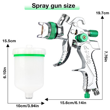 HVLP Professional Spray Gun 1,4mm 1,7mm 2,0mm Steel Nozzle Household Spray Gun Φορητό κιτ πιστολιού βαφής αυτοκινήτου Πνευματικά εργαλεία