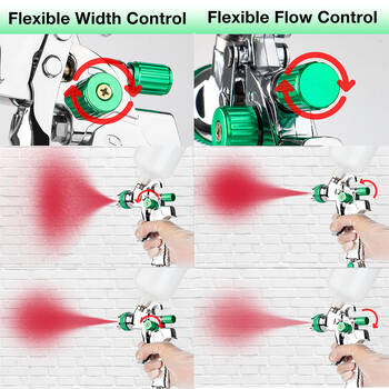 HVLP Professional Spray Gun 1,4mm 1,7mm 2,0mm Steel Nozzle Household Spray Gun Φορητό κιτ πιστολιού βαφής αυτοκινήτου Πνευματικά εργαλεία