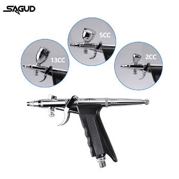 SAGUD Professional Airbrush Kit 0,3/0,5/0,8mm Αξεσουάρ βελόνας ακροφυσίου Κατάλληλο για βάψιμο με σπρέι μοντέλου αυτοκινήτου Nail Art Tattoo