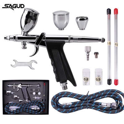 SAGUD Professional Airbrush Kit 0,3/0,5/0,8mm Αξεσουάρ βελόνας ακροφυσίου Κατάλληλο για βάψιμο με σπρέι μοντέλου αυτοκινήτου Nail Art Tattoo