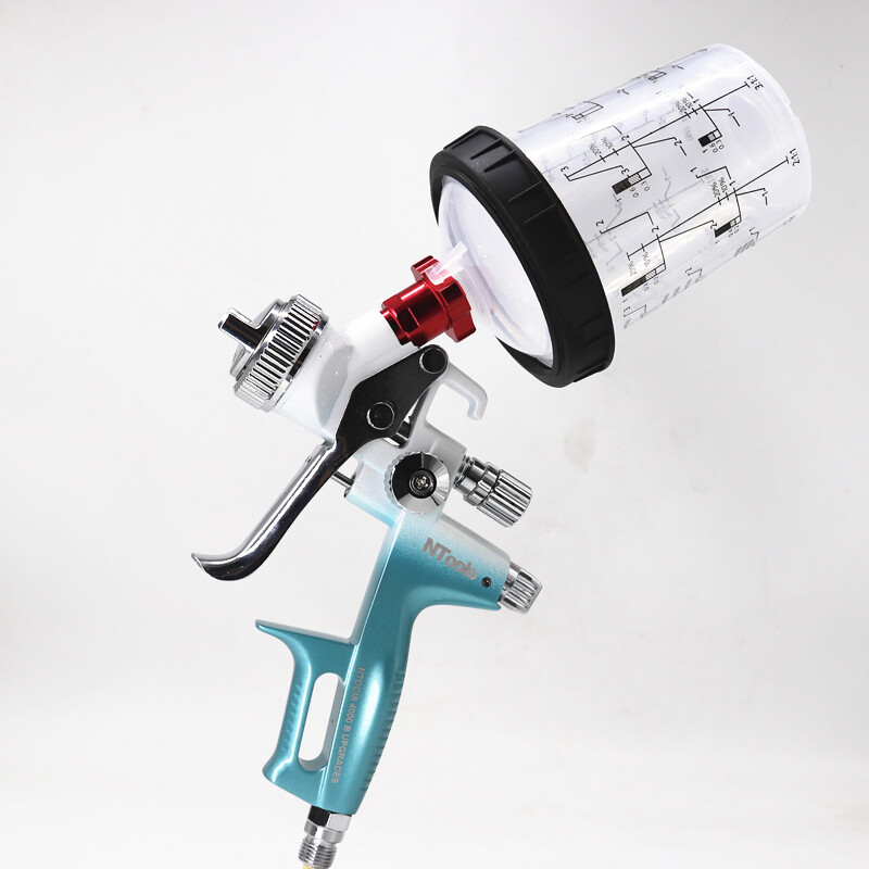 Purškimo pistoleto antgalis 1,3 ir 1,8 mm su 400 CC maišymo baku ir adapteriu automobilių dažų pistoleto lako dažų purkštuvas HVLP 4000B oro purškimo pistoletas