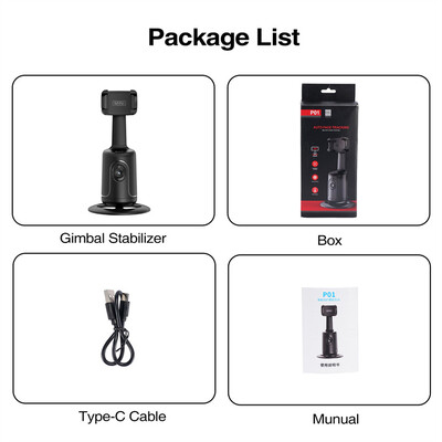 360 sukimosi dirbtinio intelekto stebėjimas, automatinis veido stabilizatorius, vienpusis stalinis kompiuteris P01 stebėjimas, skirtas tiesioginei fotografijai