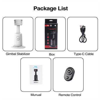 360 sukimosi dirbtinio intelekto stebėjimas, automatinis veido stabilizatorius, vienpusis stalinis kompiuteris P01 stebėjimas, skirtas tiesioginei fotografijai