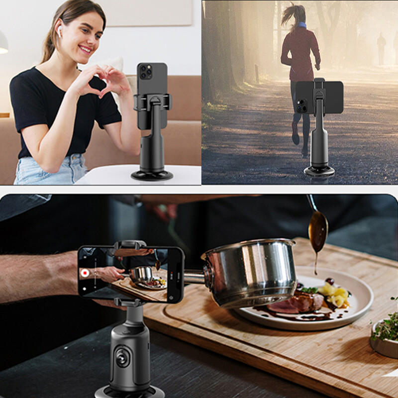 Automatinis veido sekimo telefono asmenukių lazdelė išmanusis 360° besisukantis laikiklis dirbtinio intelekto stebėjimo vaizdo įrašo vaizdo įrašas Live Gimbal stabilizatoriaus trikojis, skirtas Tiktok