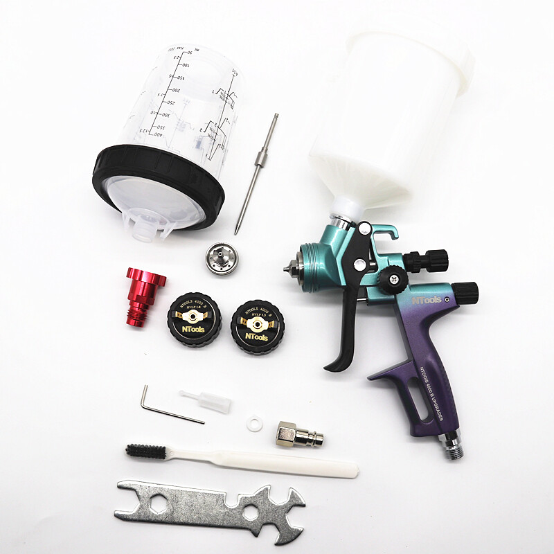 4000B HVLP purškimo pistoletas 1,3+1,8 mm nerūdijančio plieno purkštukų purškimo profesionalus dažų purškimo teptukas automobilių dažymui