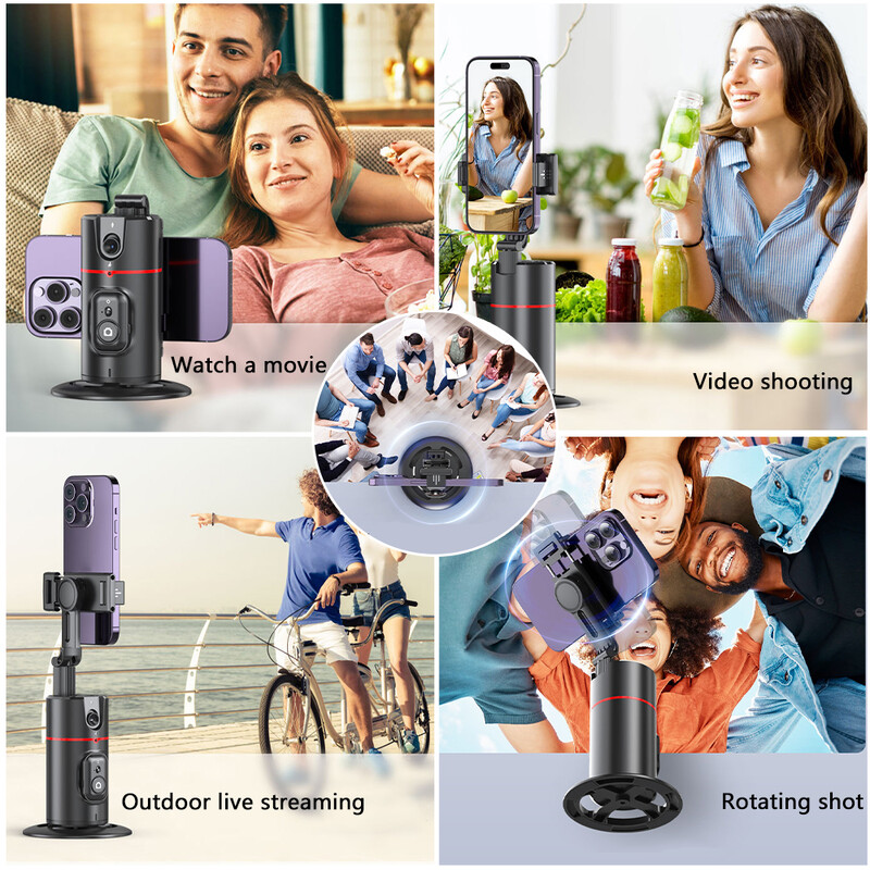 2023 m. Naujas 360 sukimosi stebėjimo karkaso stabilizatorius, sulankstomas darbalaukio stebėjimo karkaso stovas, skirtas Tiktok tiesioginei fotografijai