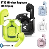 BT30 TWS Bluetooth ausinės belaidės 5.0 sportinės žaidimų ausinės triukšmą mažinančios ausinės mikrofonas ausinės su LED ekranu