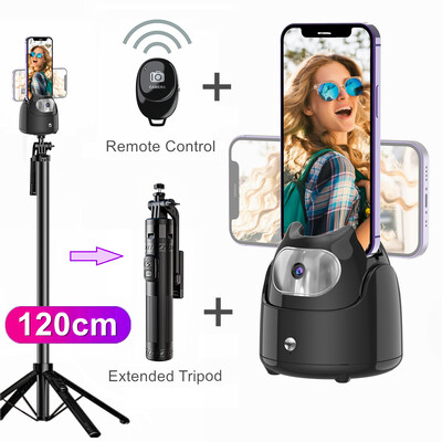 Automatinis veido stebėjimas „Gimbal“ planšetinio kompiuterio telefono laikiklis „Vlog Live Selfie Stick“ 360° sukimosi tolesnis vaizdo įrašas „Vlog Live“ stabilizavimo trikojis