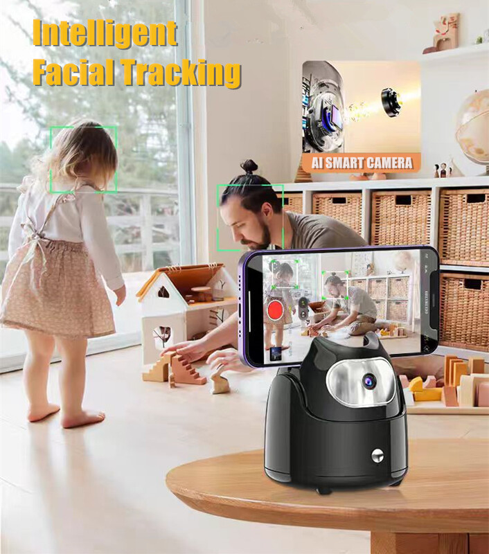 Automatinis veido stebėjimas „Gimbal“ planšetinio kompiuterio telefono laikiklis „Vlog Live Selfie Stick“ 360° sukimosi tolesnis vaizdo įrašas „Vlog Live“ stabilizavimo trikojis