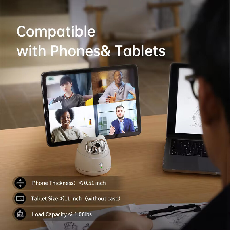 Automatinis veido stebėjimas „Gimbal“ planšetinio kompiuterio telefono laikiklis „Vlog Live Selfie Stick“ 360° sukimosi tolesnis vaizdo įrašas „Vlog Live“ stabilizavimo trikojis