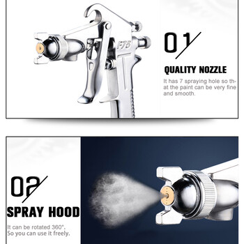 Spray Gun 400ML Pneumatic Airbrush Sprayer Professional Alloy Painting Atomizer Tool with Hopper for Painting Cars By PROSTORMER