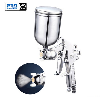 Pistol de pulverizare 400ML Pulverizator pneumatic cu aerograf Instrument profesional pentru vopsire din aliaj cu buncăr pentru vopsirea mașinilor de la PROSTORMER