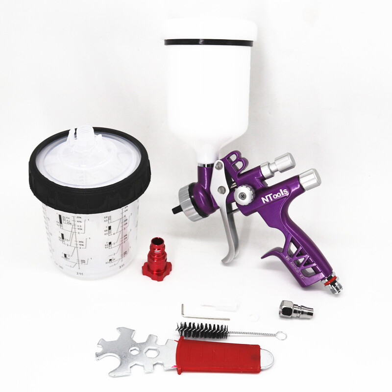 1,3 mm antgalis LVLP purškimo pistoletas oro purškimo pistoletai Automobilių dažų pistoletas oro dažų purškimo pistoletai teptukas dažymui dažų pistoletas su maišymo bakeliu