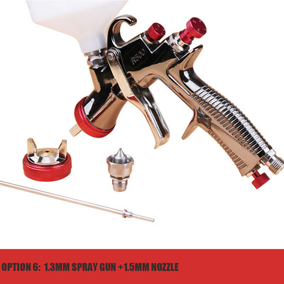 LVLP Spray Gun R500 Auto krāsošanas pistole. 1,3 mm, 1,5 mm, 1,7 mm, 2,0 mm sprausla un pistole tiek pārdota atsevišķi vai kopā. R500 gaisa smidzināšanas pistole.