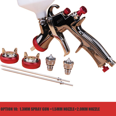 LVLP Spray Gun R500 Auto krāsošanas pistole. 1,3 mm, 1,5 mm, 1,7 mm, 2,0 mm sprausla un pistole tiek pārdota atsevišķi vai kopā. R500 gaisa smidzināšanas pistole.