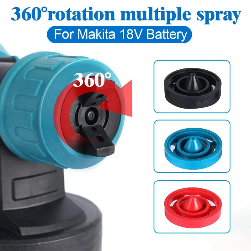 18 V įkraunamas purškimo pistoletas belaidžio dažų purškimo pistoleto baterija 800 W 1000 ml didelio galingumo srauto valdymo purškimo pistoletas, skirtas Makita 18 V baterijai