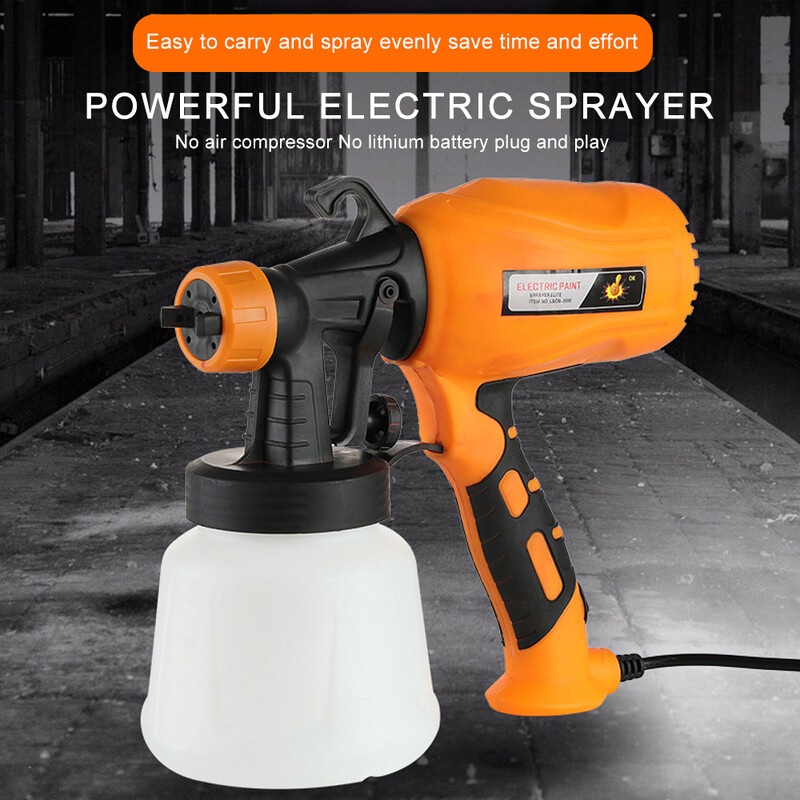 500 W elektrinis purškimo pistoletas 4 purkštukų dydžiai 900 cc HVLP Galingas automatinis ir namų dažų purkštuvas srauto valdymas Lengvas purškimas