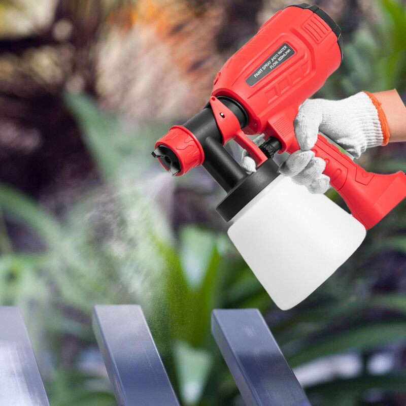 500 W elektrinis purškimo pistoletas 1000 ml buitinis dažų purkštuvas srauto valdymas Lengvai purškiamas reguliuojamas antgalis baldams / sienoms / tvoroms