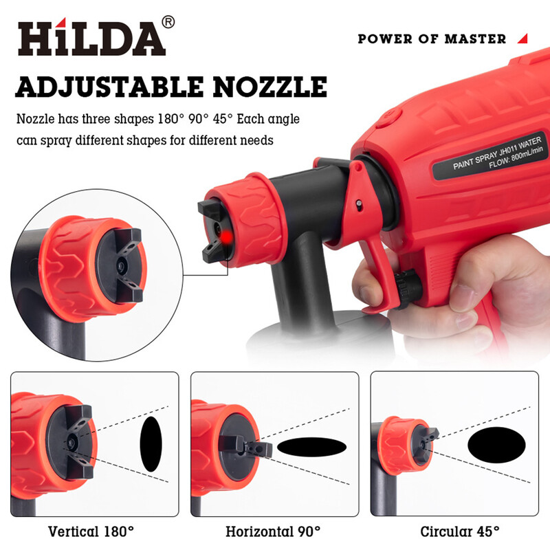 500 W elektrinis purškimo pistoletas 1000 ml buitinis dažų purkštuvas srauto valdymas Lengvai purškiamas reguliuojamas antgalis baldams / sienoms / tvoroms