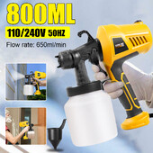 28000 aps./min. purškimo pistoletas 500 W 220 V 110 V didelės galios namų elektrinis dažų purkštuvas, 3 purkštukai, lengvai purškiami ir valomi, puikiai tinka pradedantiesiems