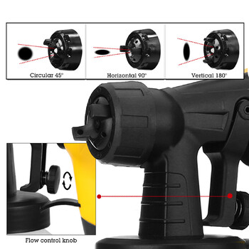 Пистолет за пръскане 28000rpm 500W 220V 110V Домашна електрическа пръскачка за боядисване с висока мощност, 3 дюзи Лесно пръскане и почистване Перфектен за начинаещи