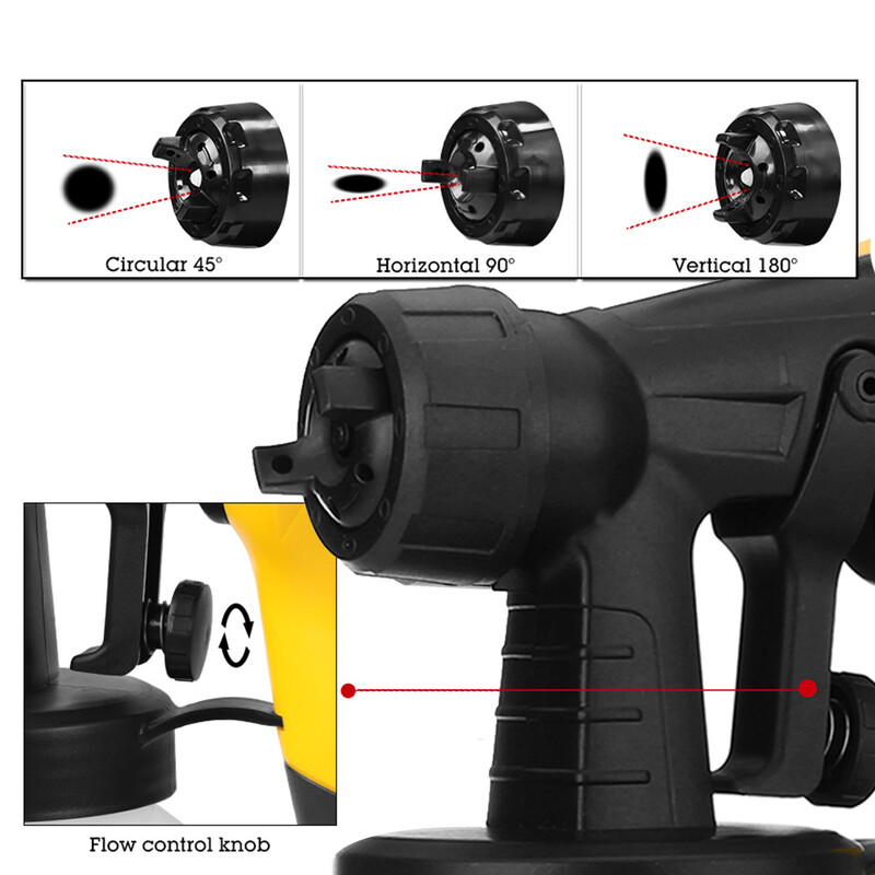 28000 aps./min. purškimo pistoletas 500 W 220 V 110 V didelės galios namų elektrinis dažų purkštuvas, 3 purkštukai, lengvai purškiami ir valomi, puikiai tinka pradedantiesiems