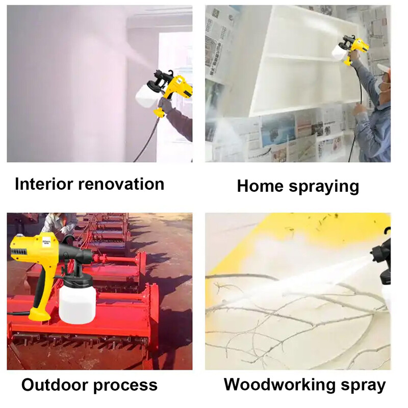 28000 aps./min. purškimo pistoletas 500 W 220 V 110 V didelės galios namų elektrinis dažų purkštuvas, 3 purkštukai, lengvai purškiami ir valomi, puikiai tinka pradedantiesiems
