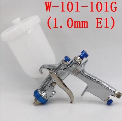Japoniškos kokybės W-101 dažų purkštuvas W101 134G purškimo pistoletas plastikinis puodelis metalinis indas 0,5 / 0,8 / 1,0 / 1,3 / 1,5 / 1,8 mm
