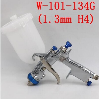 Japoniškos kokybės W-101 dažų purkštuvas W101 134G purškimo pistoletas plastikinis puodelis metalinis indas 0,5 / 0,8 / 1,0 / 1,3 / 1,5 / 1,8 mm