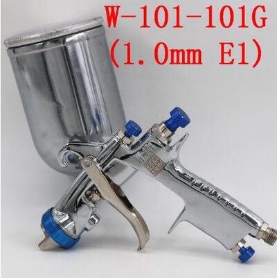 Japoniškos kokybės W-101 dažų purkštuvas W101 134G purškimo pistoletas plastikinis puodelis metalinis indas 0,5 / 0,8 / 1,0 / 1,3 / 1,5 / 1,8 mm