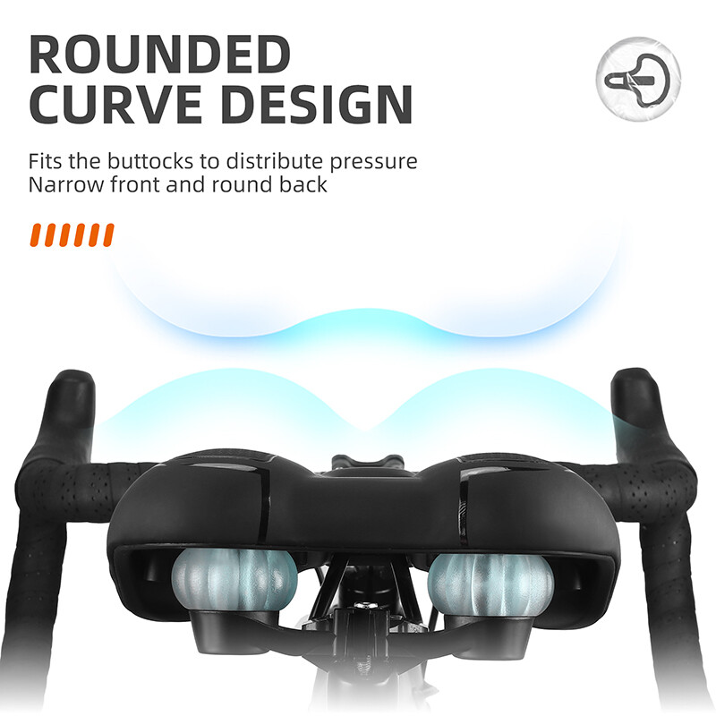 WEST BIKING Îngroșați Șa de bicicletă Confortabil, rezistent la șocuri, Scaun pentru ciclism, gol, anti-alunecare, pernă moale, de călătorie, MTB, șa de bicicletă de drum