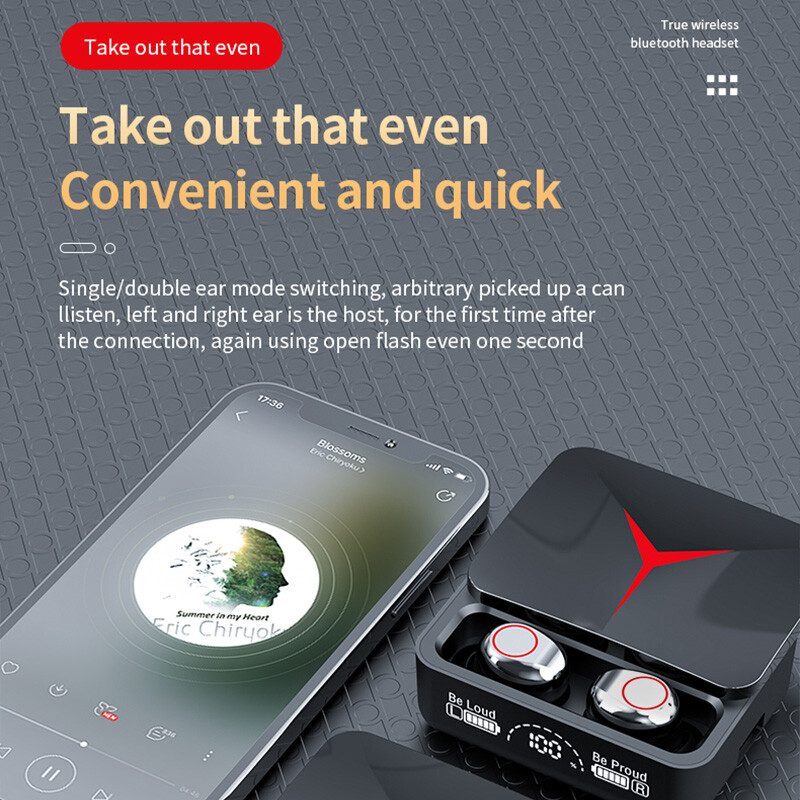 Originalios TWS M90 belaidės ausinės žaidimų ausinės Bluetooth 5.3 sportinės ausinės su mikrofonu, belaidės ausinės, skirtos iPhone Xiaomi