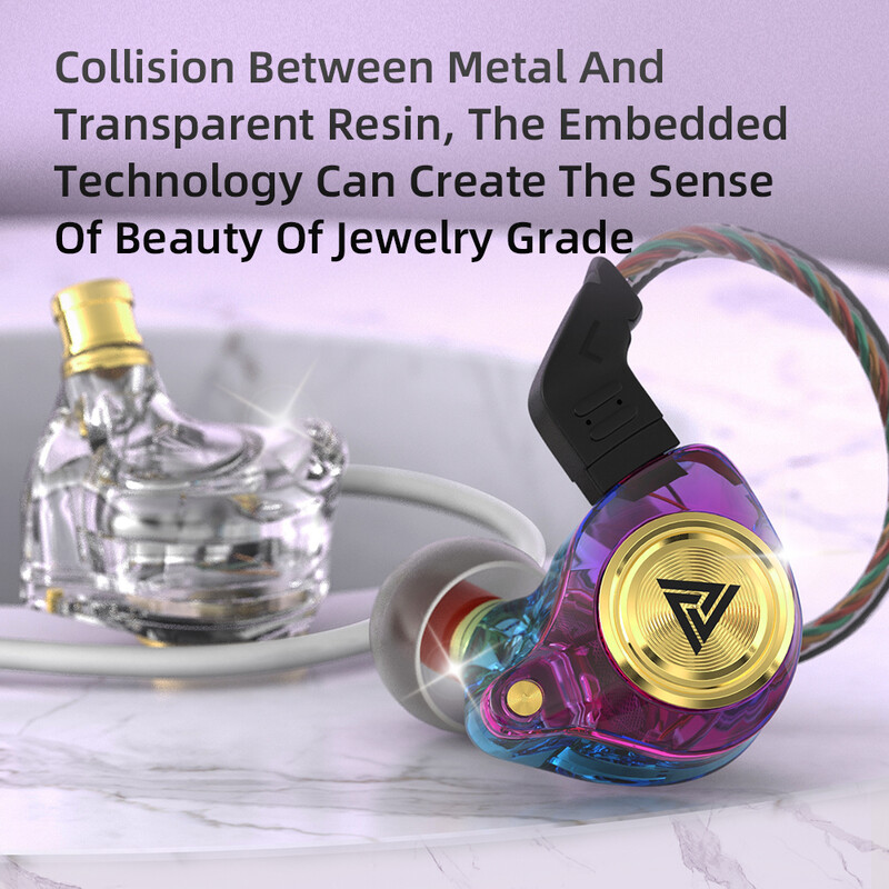 QKZ AK3 FiLe laidinės ausinės su mikrofonu HiFi muzikos monitorius Žemųjų dažnių ausinės triukšmą slopinančios ausinės, skirtos sportinių žaidimų ausinėms