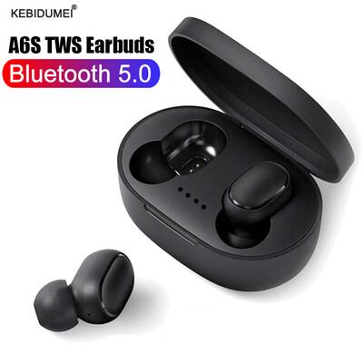 Căști Bluetooth A6S TWS Căști fără fir Reducerea zgomotului Căști stereo HiFi Căști cu control tactil pentru iPhone Xiaomi