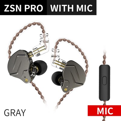 KZ ZSN PRO 1BA 1DD hübriidajam kõrvaklapid HIFI Metal Bass Earbud Sport Muusika peakomplekt Vahetatav