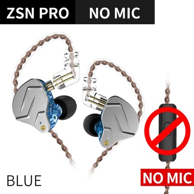 KZ ZSN PRO 1BA 1DD hübriidajam kõrvaklapid HIFI Metal Bass Earbud Sport Muusika peakomplekt Vahetatav