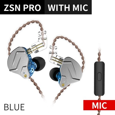 KZ ZSN PRO 1BA 1DD hübriidajam kõrvaklapid HIFI Metal Bass Earbud Sport Muusika peakomplekt Vahetatav