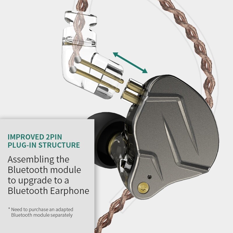 KZ ZSN PRO 1BA 1DD hübriidajam kõrvaklapid HIFI Metal Bass Earbud Sport Muusika peakomplekt Vahetatav