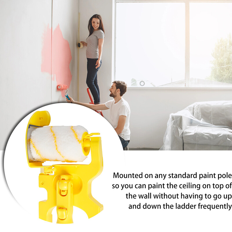 Dažų briaunų ritininis šepetys Rankinis švariai nupjautas dažų kraštų ritininis šepetys Nešiojamas dažų teptukas sienų tapybai namų tobulinimo įrankiai