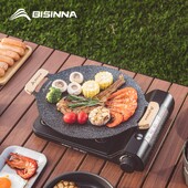 BISINNA 30 cm väligrillpann, kleepumatu pliidiplaadiga küpsetusplaat Korea röstitud grillplaadiga matkavarustus