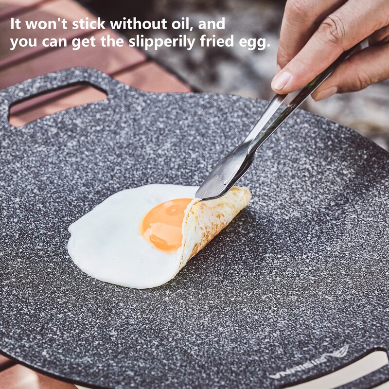 BISINNA 30 cm väligrillpann, kleepumatu pliidiplaadiga küpsetusplaat Korea röstitud grillplaadiga matkavarustus